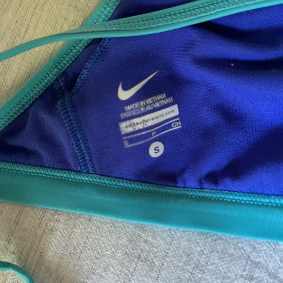 Nike Blue and Pink Swim Cross Back Tie Swim Top - Small - Picture 4 of 4